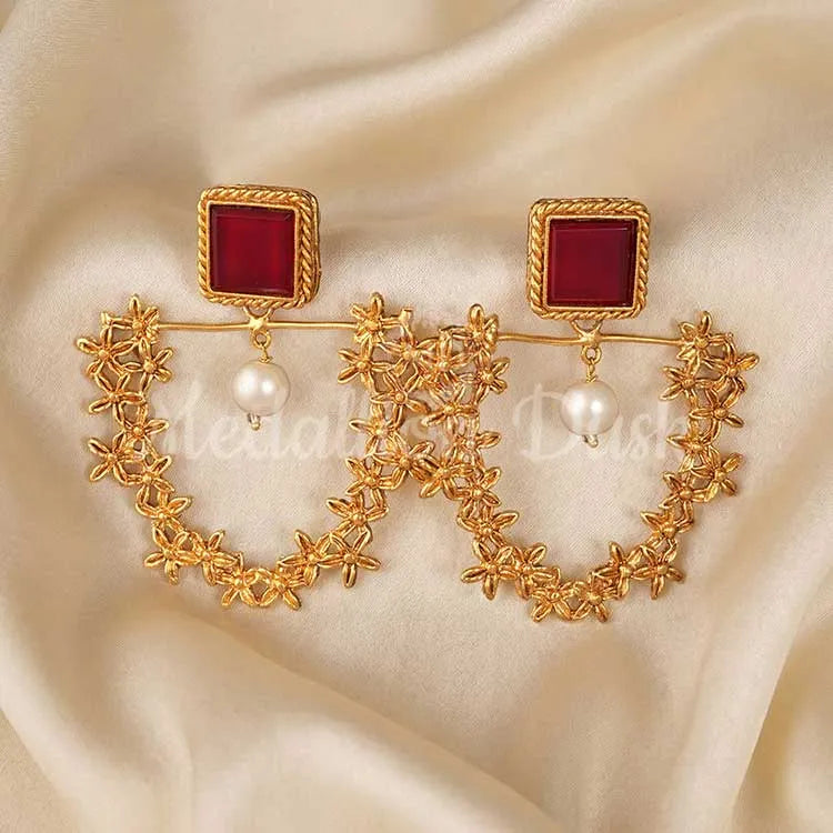 Floral Hoop Earrings