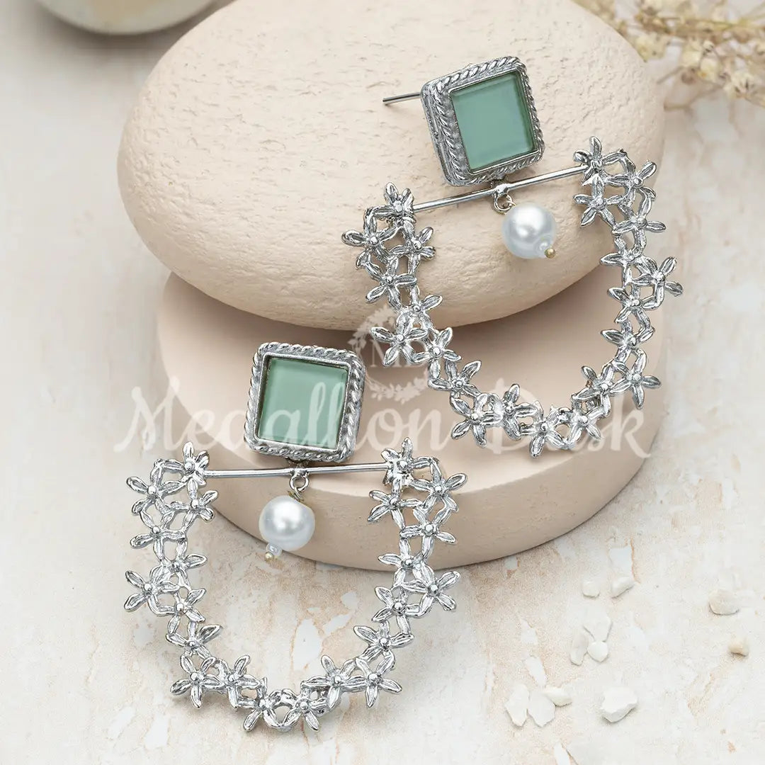 Floral Hoop Earrings